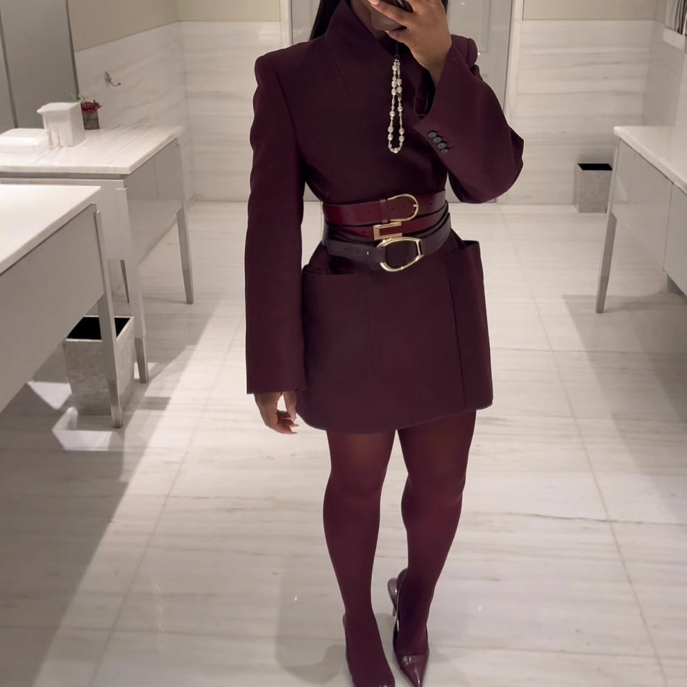 Damen elegante Blazerjacke mit Taschen und modernem Schnitt R&B