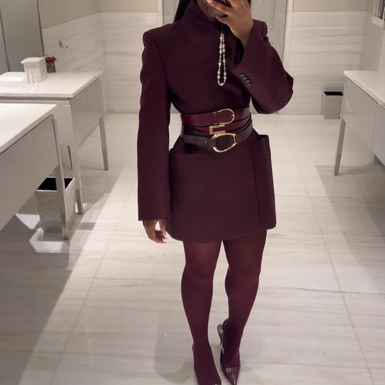 Damen elegante Blazerjacke mit Taschen und modernem Schnitt R&B