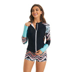 Damen Rashguard-Oberteil mit sportlichem Design und grafischem Print R&B