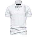 Herren nan legeres Polo mit kurzer Knopfleiste, gesticktem Pfeilmotiv-Panel und Stehkragen R&B