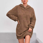 Damen Kuscheliger Oversize-Hoodiekleid aus weichem Fleece R&B