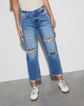 Damen Trendige Fransenjeans mit Destroyed-Details R&B