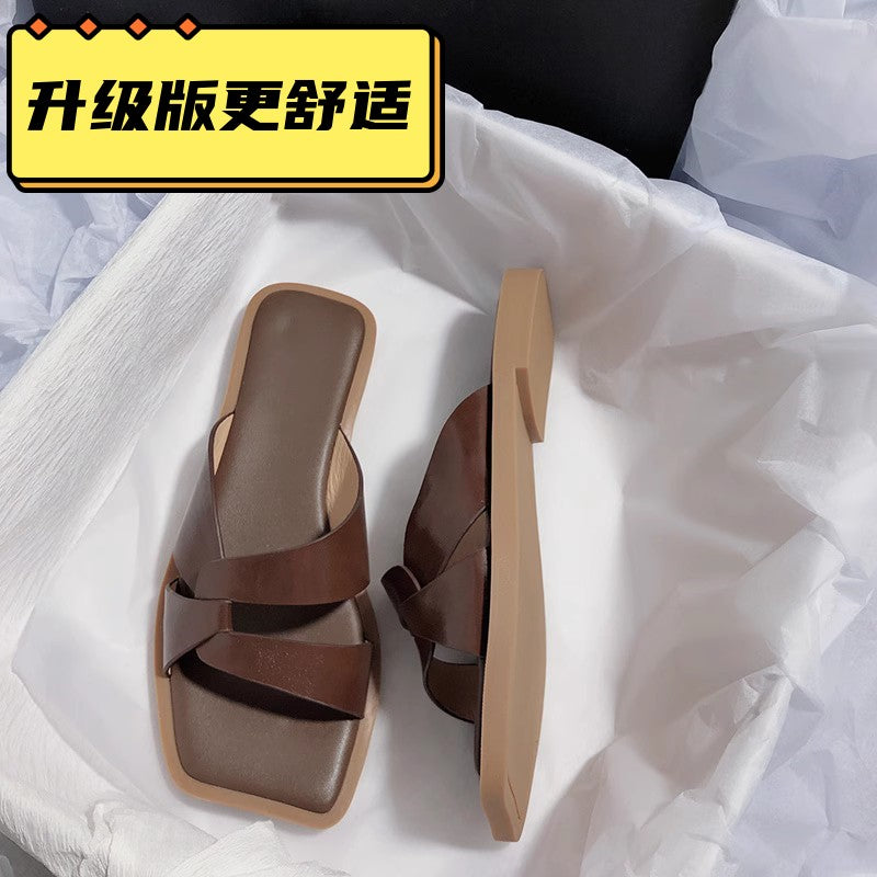 Damen elegante Zehentrenner-Sandalen mit geflochtenem Riemendesign und komfortablem Fußbett R&B