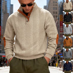 Herren gestrickter Pullover mit Kontrastdetails und modernem Knopfverschluss R&B