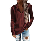 Damen Kapuzenjacke im modernen Rippenstrickdesign mit Taschen R&B