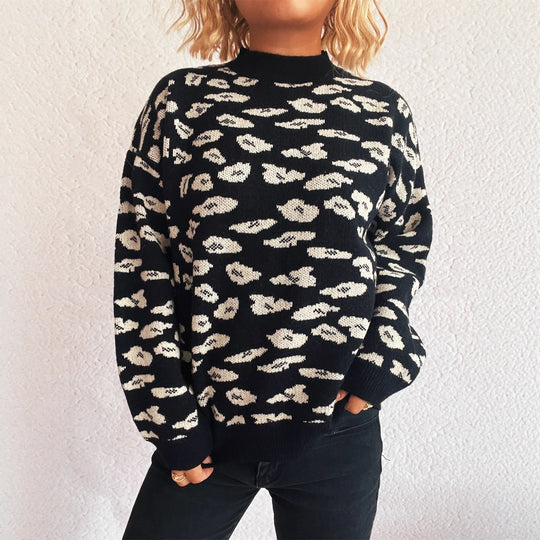 Damen Grobstrickpullover mit modernem Muster und lässigem Schnitt R&B