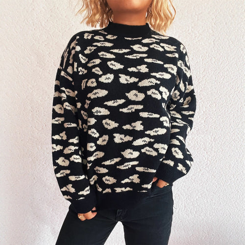 Damen Grobstrickpullover mit modernem Muster und lässigem Schnitt R&B