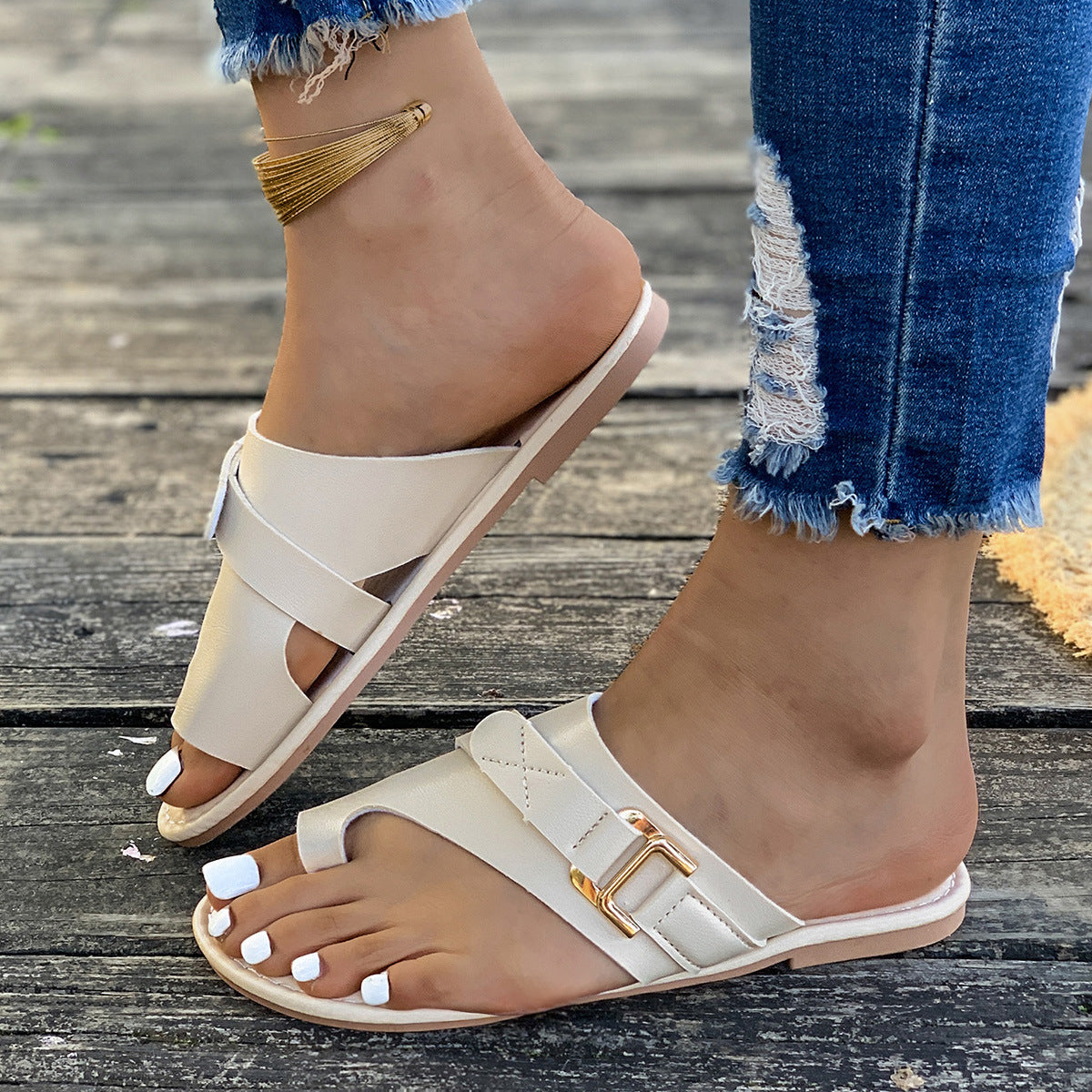 Damen Elegante und komfortable Freizeit-Sandalen mit Verzierung R&B
