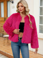 Damen Flauschige Kurzjacke aus Kunstfell mit lockerer Passform R&B