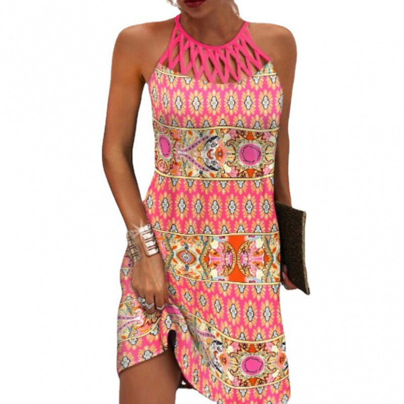 Damen Neckholder Kleid mit funkelndem Gradient-Design R&B