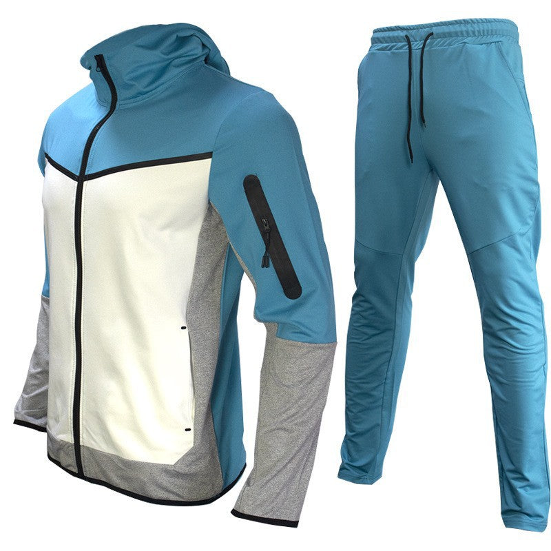 Herren sportliches Hoodie-Set mit atmungsaktiven Eigenschaften und modernen Kontrastdetails R&B