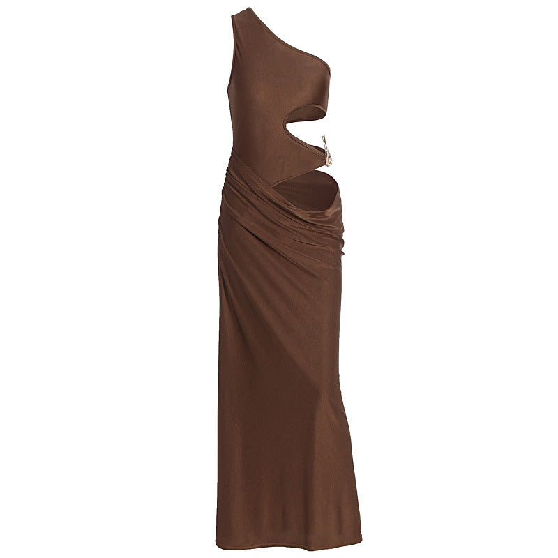 Damen Körperbetontes Maxikleid mit asymmetrischem Schnitt und exklusiven Cut-Out-Details R&B