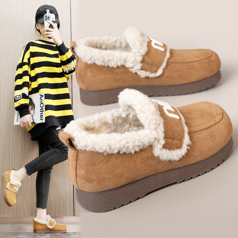 Damen Bequeme Plüsch-Sneaker mit auffälligem Veloursleder R&B