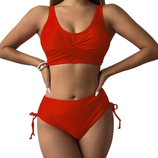 Damen Sportliches Bikini-Set mit Wickel-Design R&B
