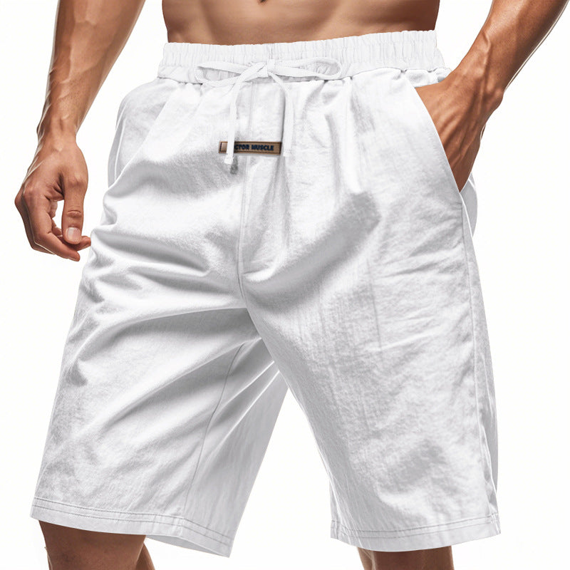 Herren lässige Strandshorts mit elastischem Bund und verstellbarem Kordelzug R&B