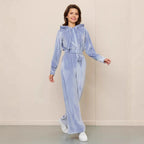 Damen Luxuriöses Fleece-Loungewear-Set mit Kapuze und lockerer Passform R&B