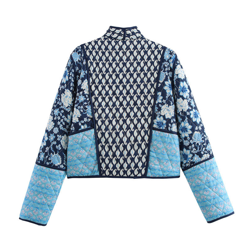 Damen Stilvolle Patchwork-Jacke R&B