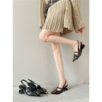Damen Slingback Ballerinas mit modischen Schnallenakzenten R&B
