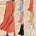 Damen Sommerliches Maxi-Kleid mit praktischen Taschen und lässigem Schnitt R&B