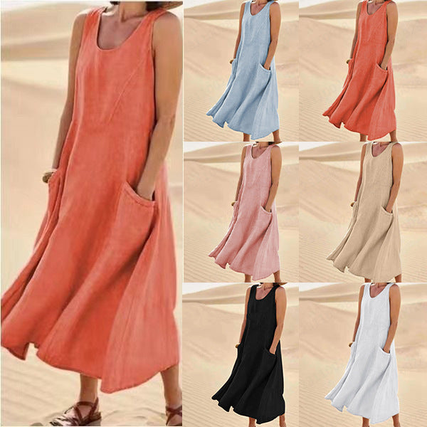 Damen Sommerliches Maxi-Kleid mit praktischen Taschen und lässigem Schnitt R&B