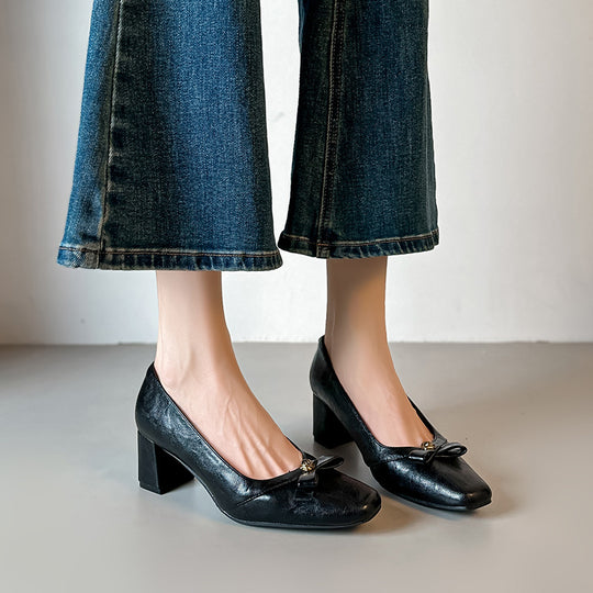 Damen elegante Pumps mit zartem Schleifen-Detail R&B