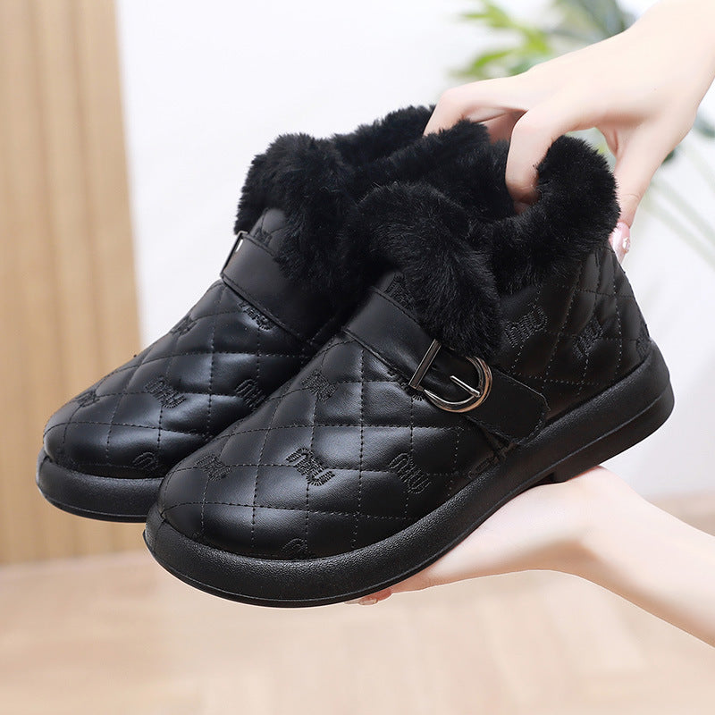 Damen Warme Fleecegefütterte Stiefeletten mit dekorativem Schnallenverschluss R&B