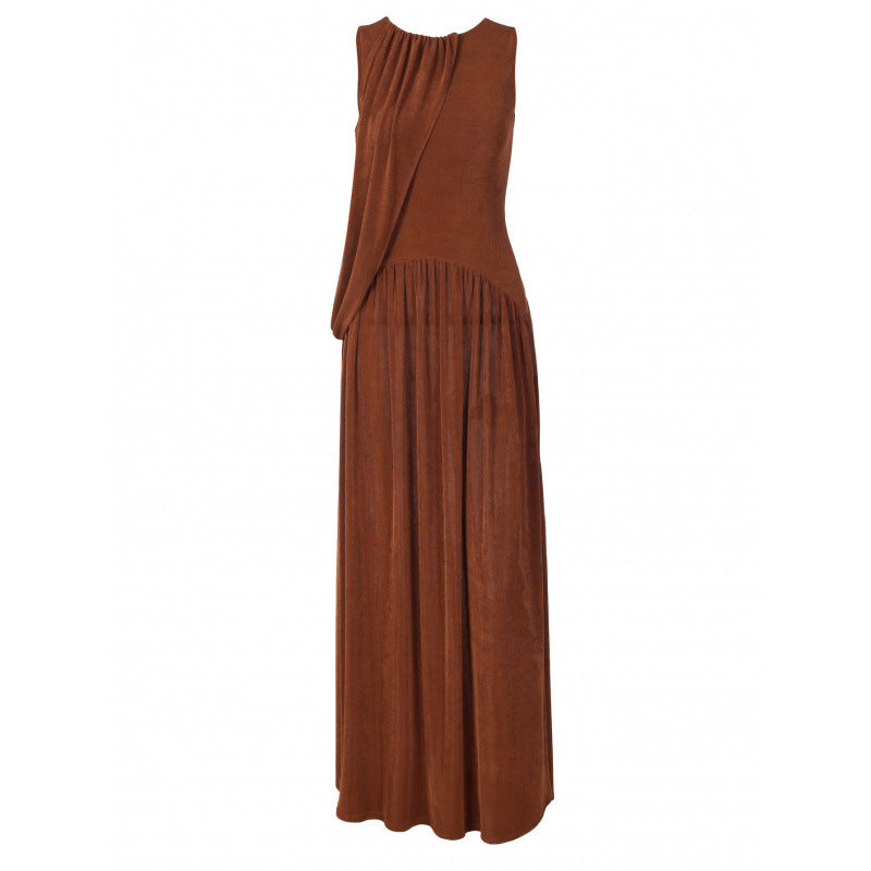 Damen Elegantes Maxikleid mit asymmetrischem Schnitt und fließendem Stoff R&B
