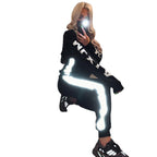 Damen Sportliches Jogginganzug mit reflektierenden Akzenten R&B