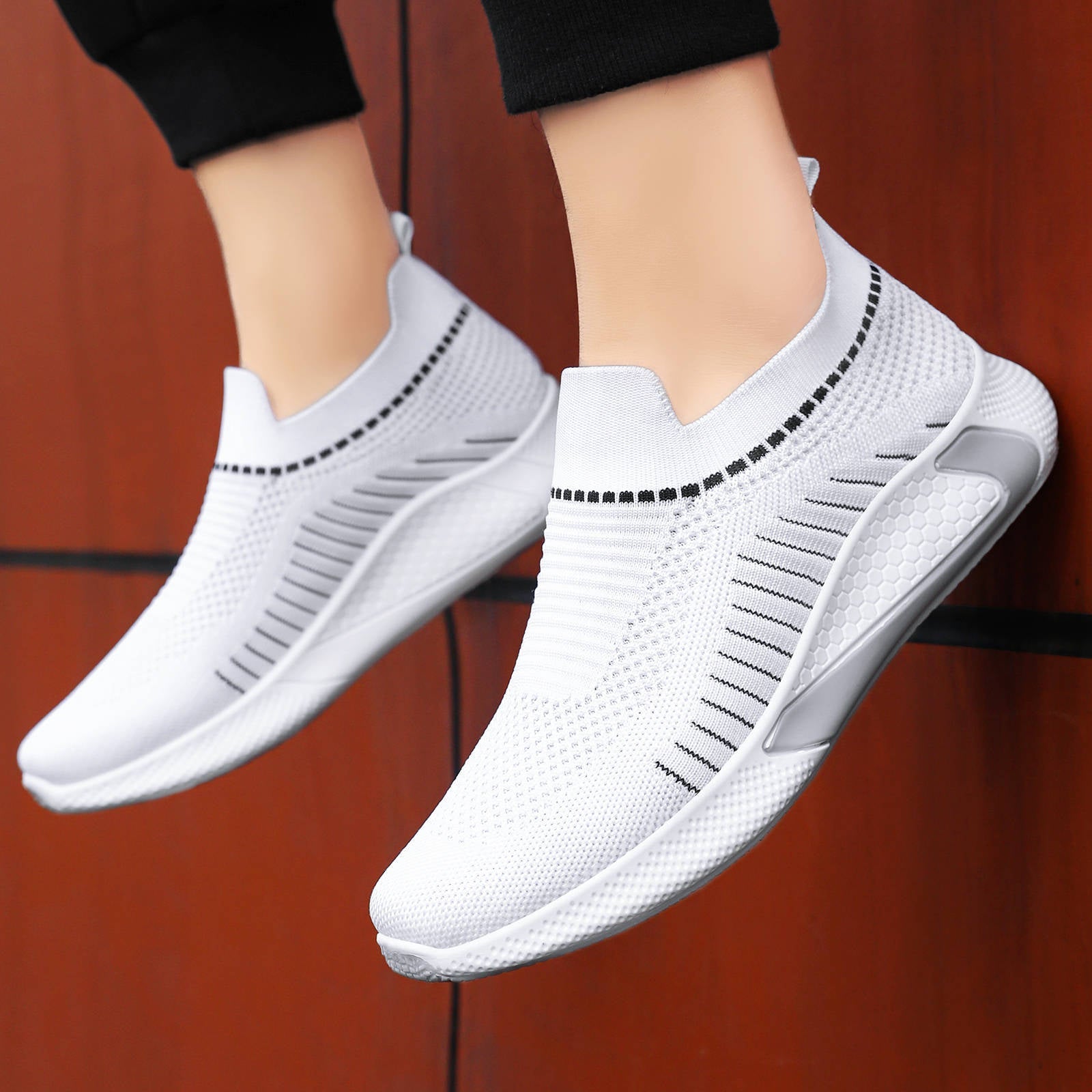 Damen Atmungsaktive Slip-On Laufschuhe mit flexiblem Mesh-Obermaterial R&B