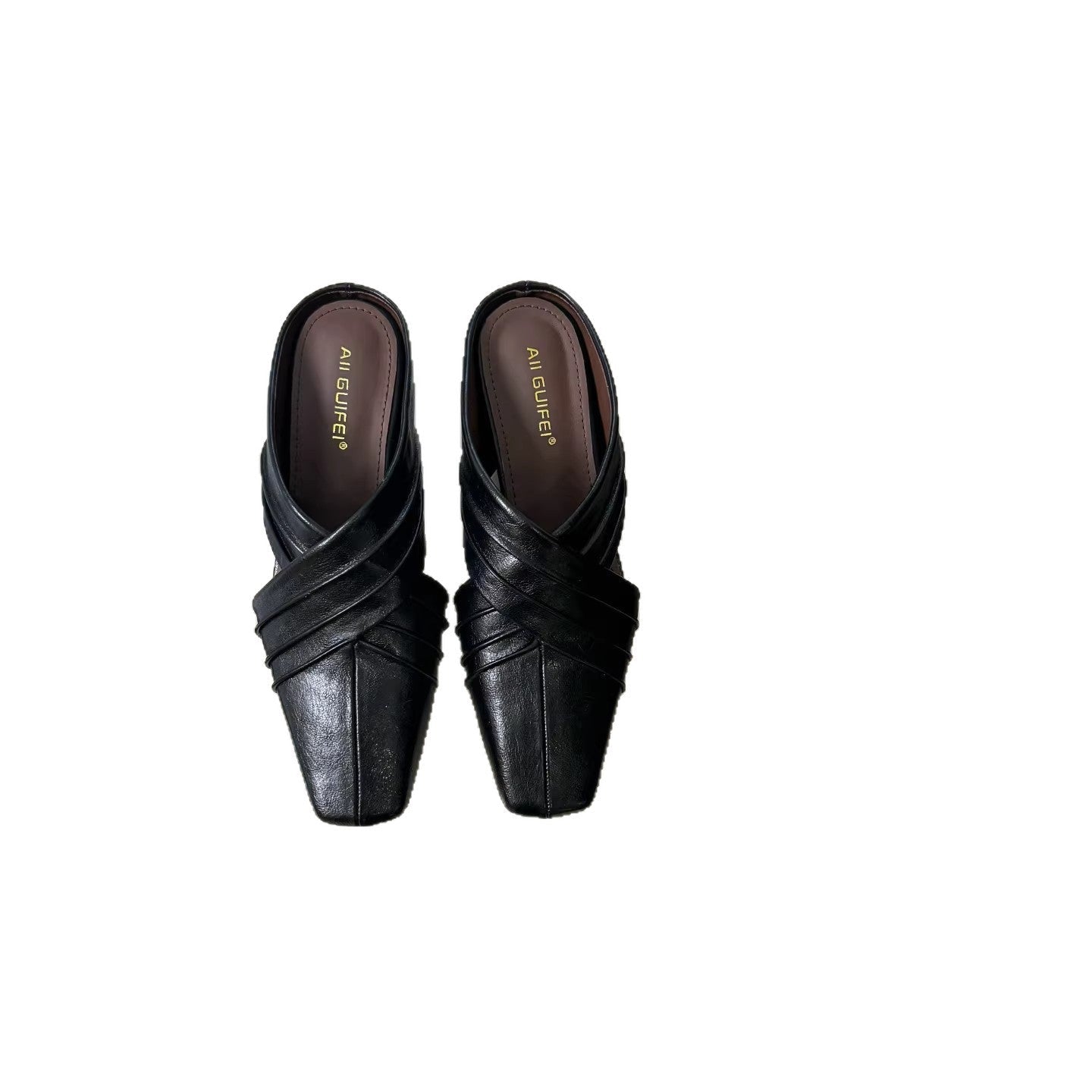 Damen elegante Slide-Sandalen mit kunstvollem Faltendesign R&B