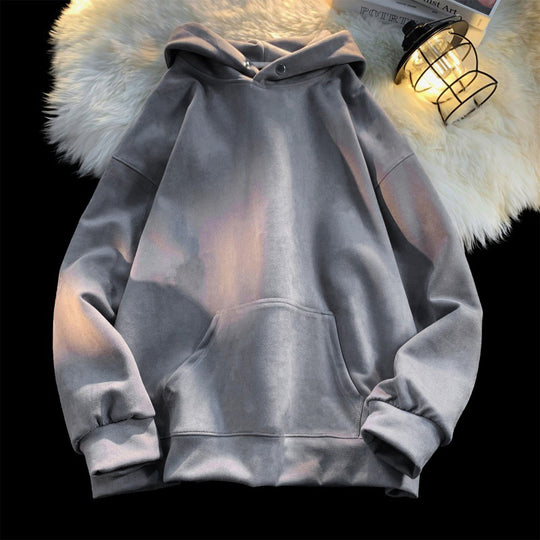 Damen gemütlicher Kapuzenpullover im modernen Velourslook R&B