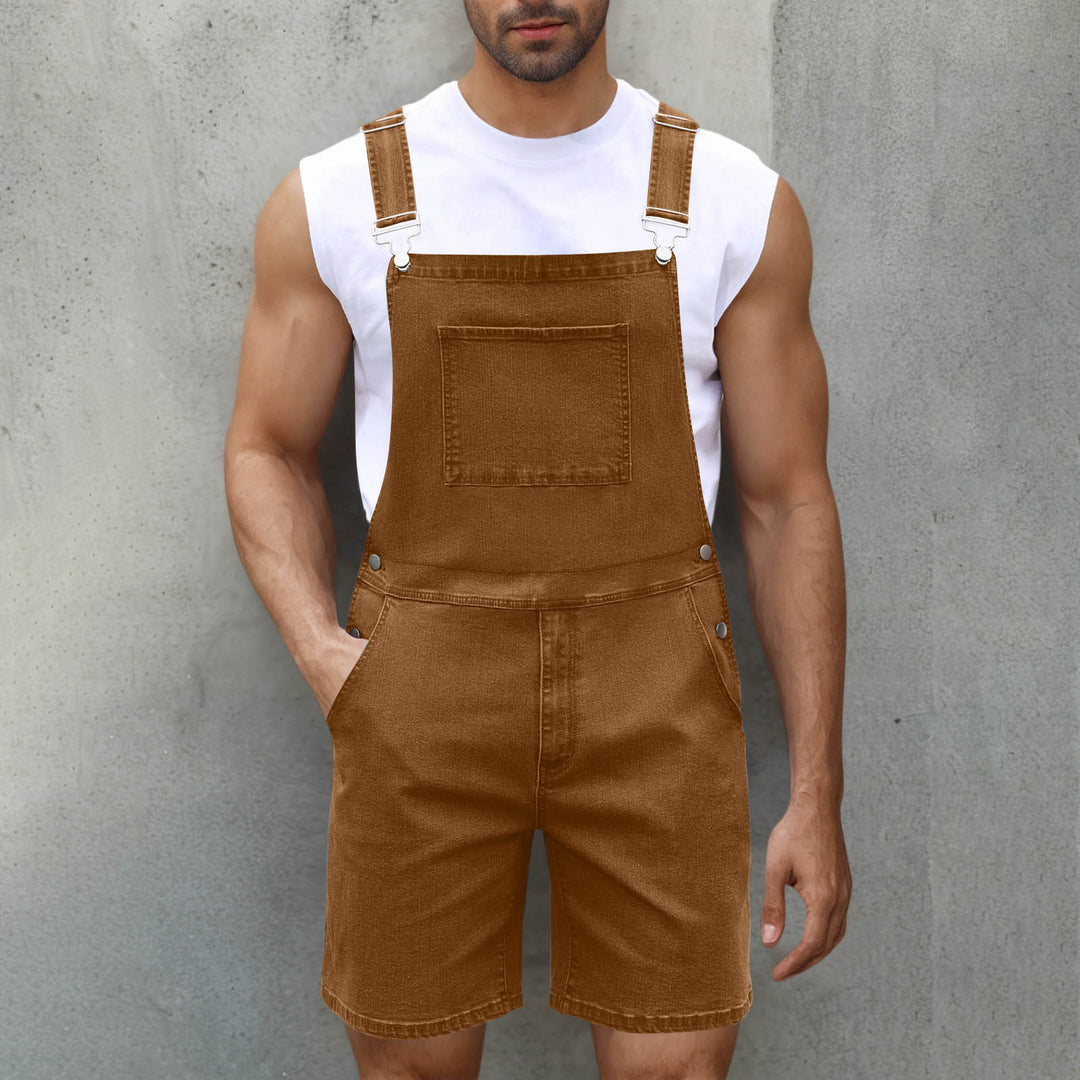Herren Lässige Denim-Latzhose R&B