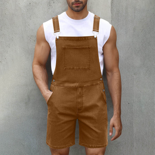 Herren Lässige Denim-Latzhose R&B