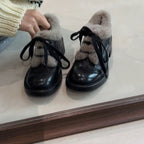 Damen gefütterte Schnürschuhe mit weichem Innenfutter und robustem Profil