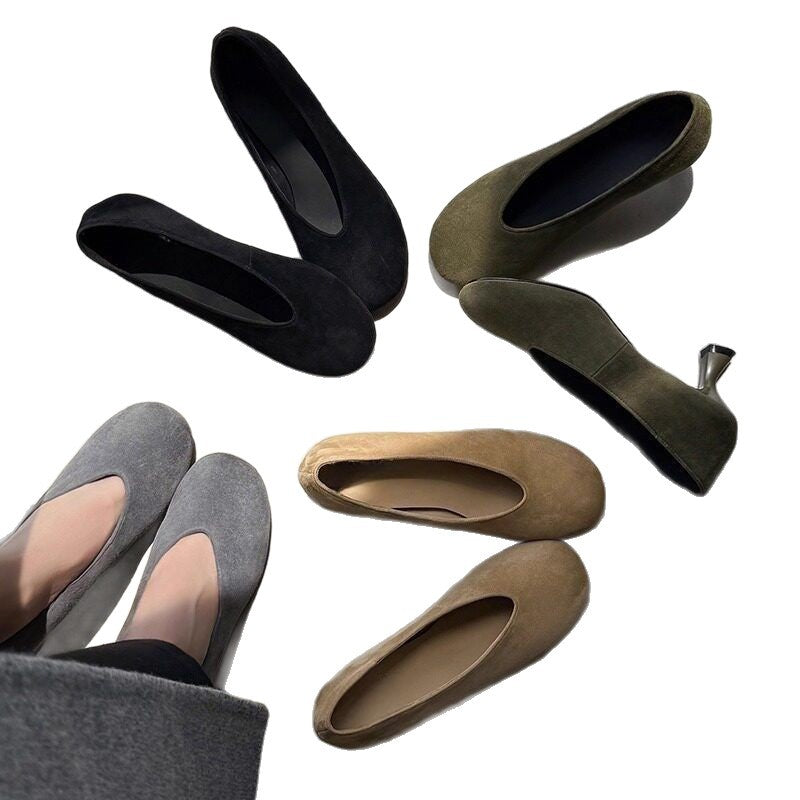 Damen spitze Wedge-Pumps aus samtweichem Velours R&B