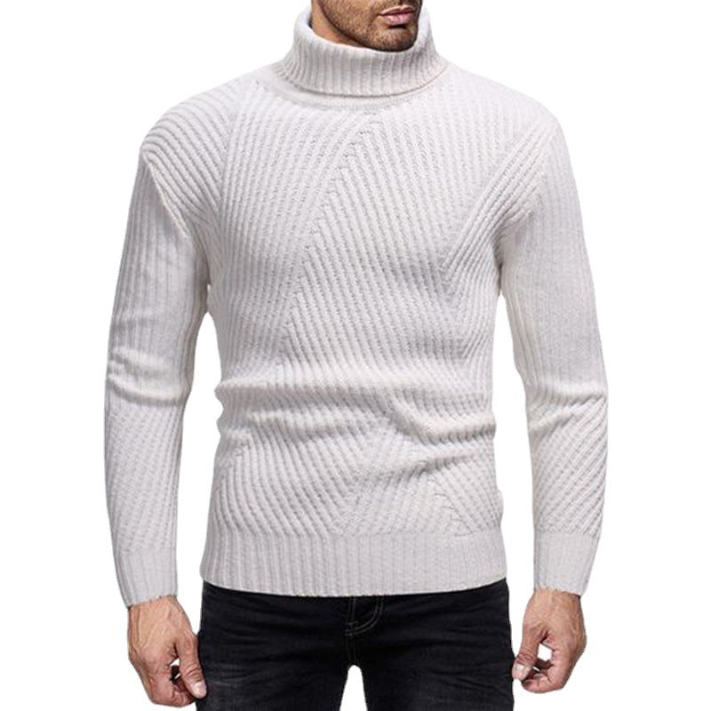 Herren Rollkragenpullover mit strukturiertem Rippdesign R&B