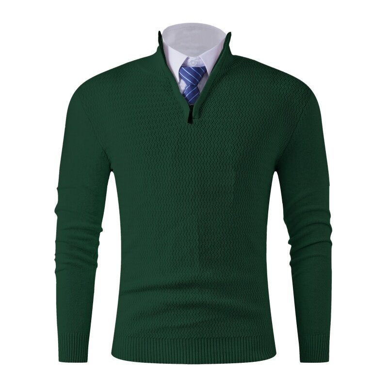 Herren Strickpullover mit modernem Stehkragen und strukturiertem Design R&B