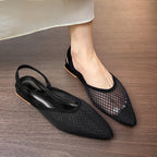Damen Slingback Ballerinas mit Netzdesign und elegantem Blockabsatz R&B