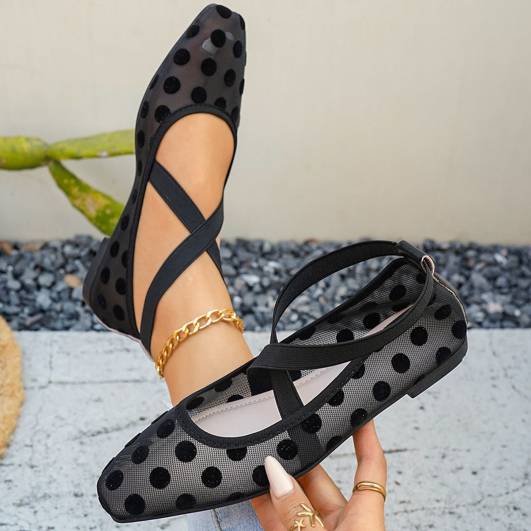 Damen Ballerinas mit Kreuzriemen R&B