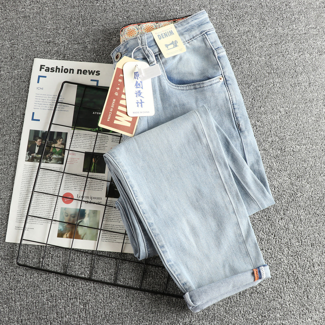 Damen Slim-Fit Jeans mit hohem Bund und Vintage-Effekt R&B