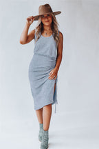 Damen Wickelkleid mit seitlichem Schlitz und verstellbarem Kordelzug R&B