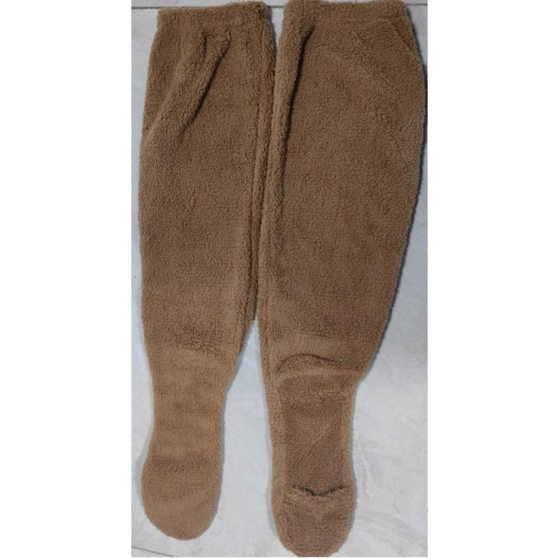 Damen Kuschelige Overknee-Socken aus weichem Fleece R&B