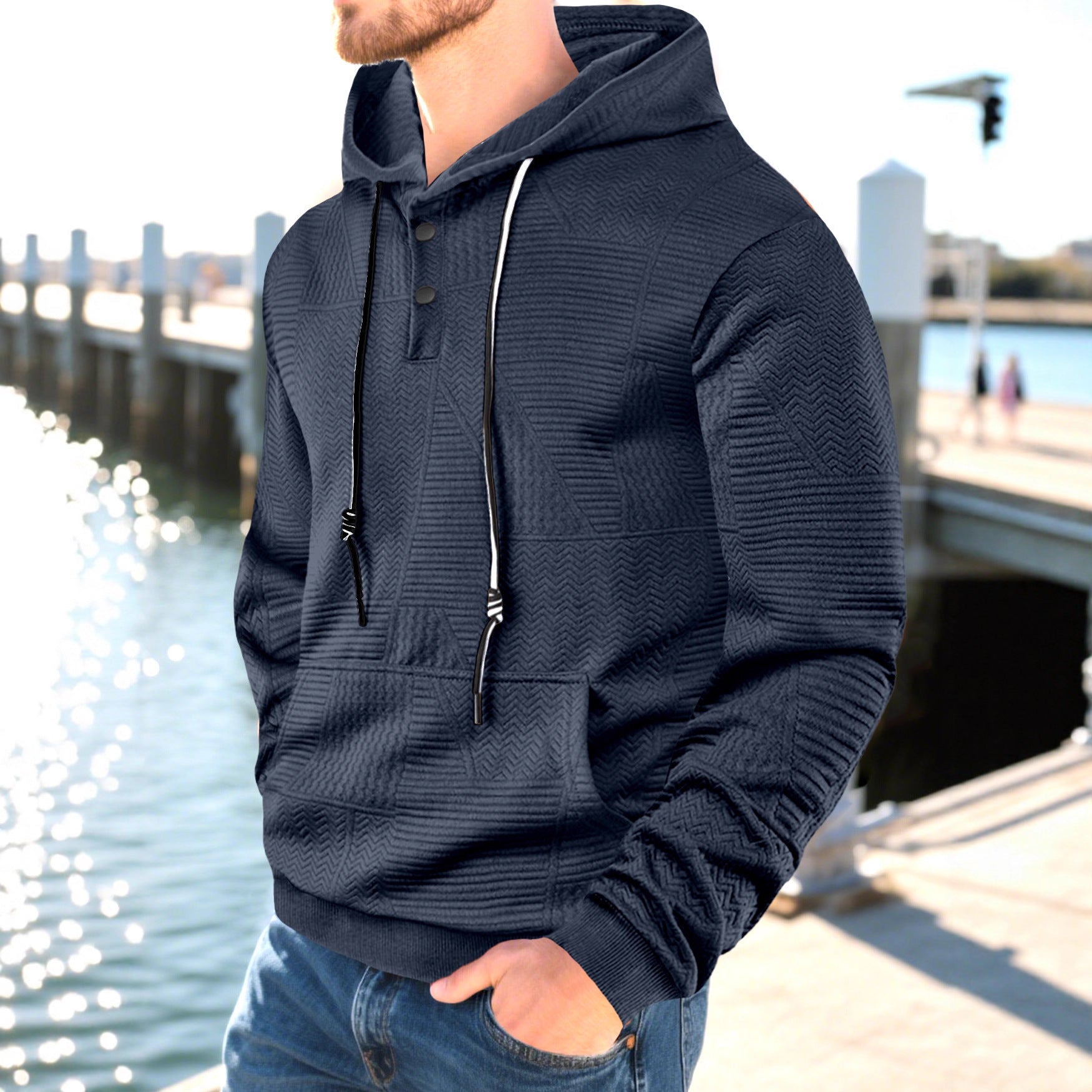 Herren Hoodie mit strukturiertem Design R&B