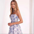 Damen Midi-Kleid mit elegantem Chiffon und floralen Applikationen R&B