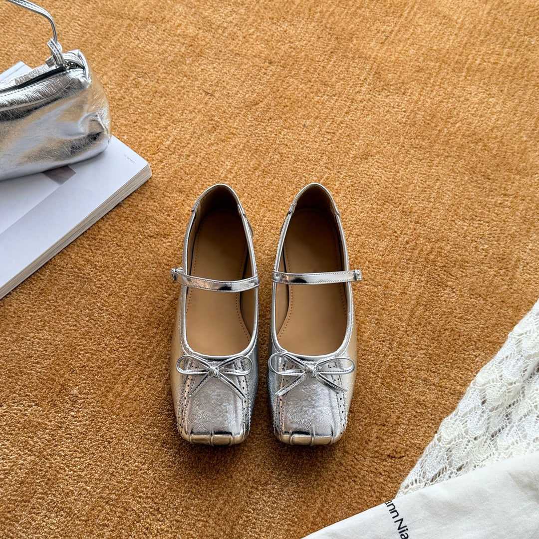 Damen Ballerinas mit modischem Riemchen und dekorativem Schleifen-Detail R&B
