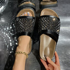 Damen Glamouröse Sandalen mit funkelndem Strassbesatz R&B