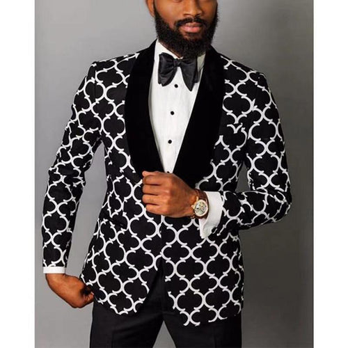Herren eleganter Designer-Sakko mit auffälligem Muster R&B