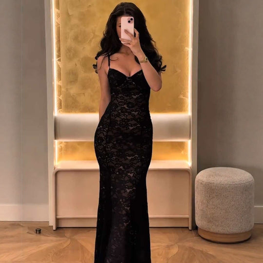 Damen Spitzenkleid mit sanften Konturen und trägerlosem Design R&B