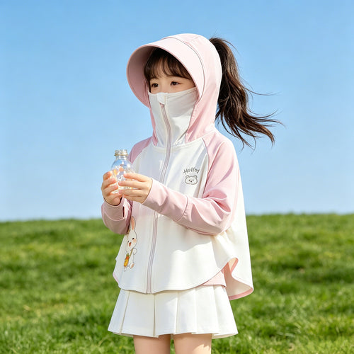 Kinder Sonnenschutzjacke mit Kapuze und atmungsaktivem Stoff R&B
