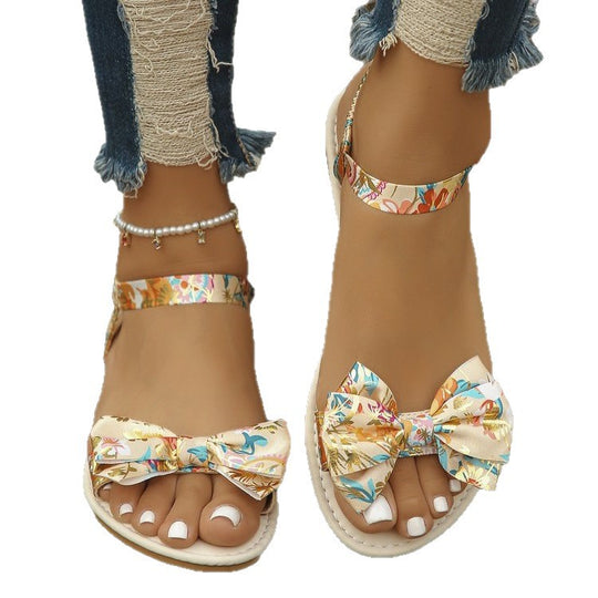Damen Riemchen-Sandalen mit farbenfrohem Schleifen-Design R&B